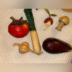 Handcrafted Paper Maché Vegetable Decor Set